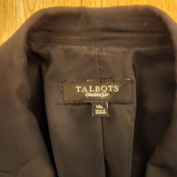 Navy Blue Talbots Boyfriend Two Button Blazer Women's Size 14L Great Condition - Picture 3 of 15